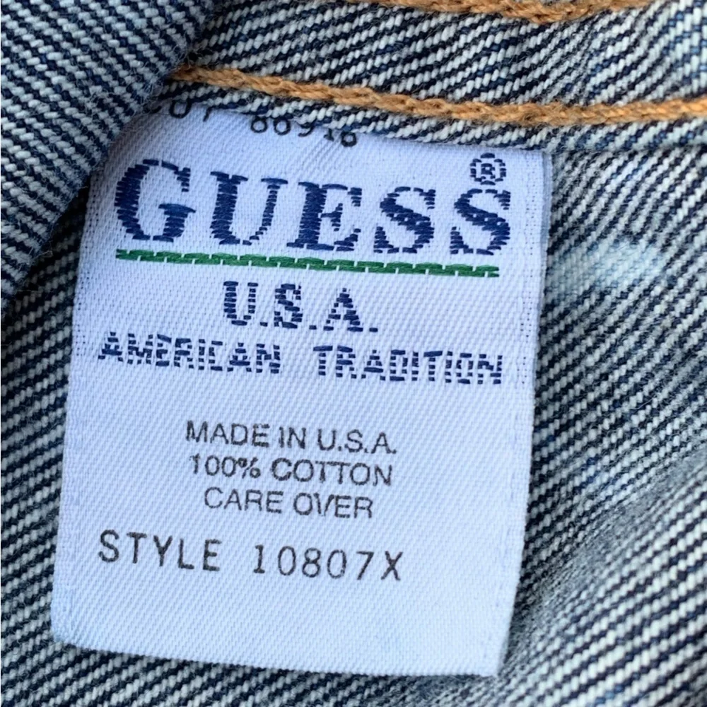 Vintage Guess Blue Jean Denim Jacket Size 4X Tie Dye Acid Wash